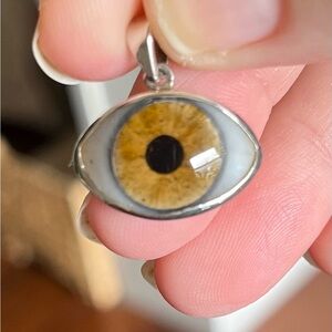 [eyeba] prosthetic eye pendant sterling